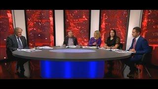 Cara Augustenborg reads the papers on TV3's Tonight with Vincent Browne Oct. 20, 2016