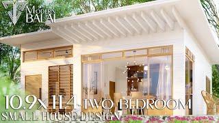 MODERN TROPICAL HOUSE DESIGN WITH INTERIOR DESIGN | 2-BEDROOM 11X11 METERS | MODERN BALAI