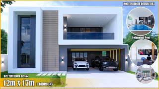 Modern House Design | Box Type House | 12m x 17m with 5 Bedrooms