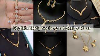 Stylish latest gold jewellery set design ideas/ gold set for wedding gifts