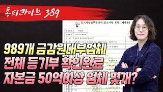 금감원대부업체 989개중 자본금 50억이상 몇개?