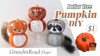 Dollar Tree Pumpkin DIY / Fall Decor DIY / Grandin Road Dupe / Dollar Tree Carvable Pumpkin DIY