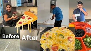 4 style pizza recipes and garage ne madyu finally navu jivan epoxy done Thai gayu #vandanavlogs