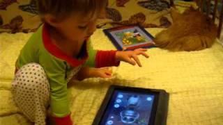 Darinka talking to iPad Talking Tom 3