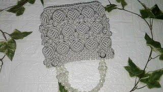 Tutorial Tas Tali Kur Motif Daun kombinasi Bubble / Makrame / Macrame / Makrome