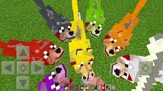 How to DYE WOLVES in Minecraft Tutorial! (Pocket Edition, Xbox - Mutant Wolves Addon)