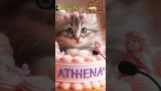 HAPPY BIRTHDAY ATHENA | HAPPY BIRTHDAY SONG WITH NAMES | Adorable Cute Cat   #happybirthday #happy