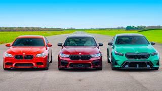 New BMW M5 Generations DRAG RACE