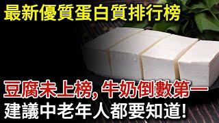 最新優質蛋白質排行榜！豆腐未上榜，牛奶排倒數第一，建議中老年人了解！