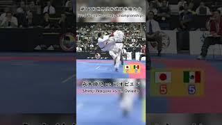 Shinji Nagaki vs E. Oviedo #corto #karate #kumite #karate #karateka #karatedo #legend