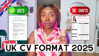 How To Write A CV In UK Format 2025 | FREE UK CV Template + Checklist