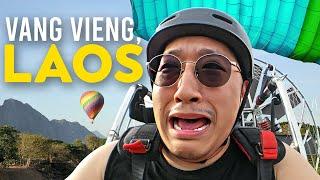 I SURVIVED A SKETCHY PARAMOTOR RIDE IN VANG VIENG, LAOS! (SEA Tour Part 3)