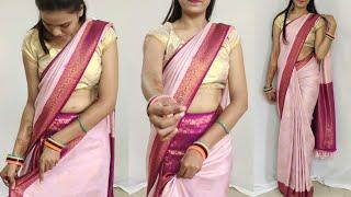 How to drape cottton silk saree drape for beginners step by step | saree draping tutorial