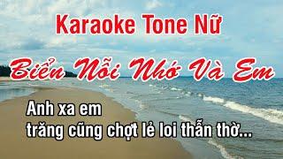 Biển Nỗi Nhớ Và Em Karaoke  Nhạc Sống Hay Tone Nữ (Fa Thứ) ► Karaoke Lê Thiết