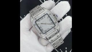 Bust Down Baller Square CZ Steel Iced Out Watch | Hip Hop Bling