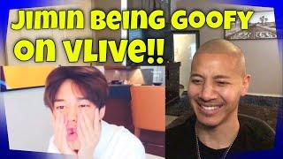 Reacting to Jimin Being Goofy on Vlive!!