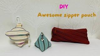 Make a Cute Pouch by One Zipper Sewing |ファスナー一つで作る可愛いポーチ