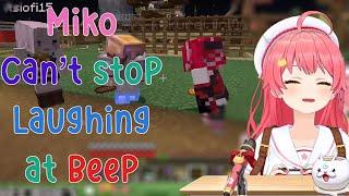 Miko Burst Out Laughing when Ollie do the "BEEEP" with Iofi and Sora in Minecraft!!!