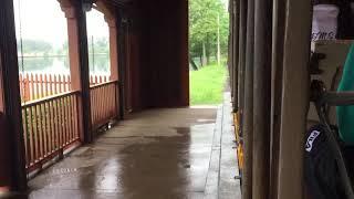 Riding on the Lakeside Trolley at Lake Compounce