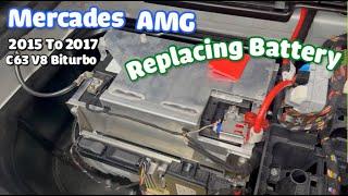 2015 2016 2017 2018  Mercedes Benz AMG C63 Battery replacement v8 Biturbo   NO START Dead Battery