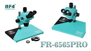 RF4 RF6565Pro 6.5-65X Synchronous Zoom Trinocular Stereo Microscope with RF-D2 Aluminum Alloy Base