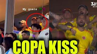 ¡Muy romantico! Feid besó a Karol G y bailó como loca en la final de la Copa América