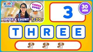 Learn to Spell & Count Numbers 1-20 with Miss V of Kiddos World TV | Fun Activity for Kids