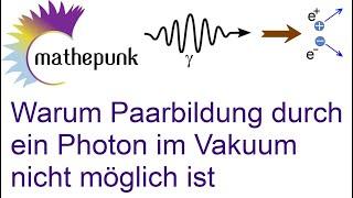 Warum Paarbildung durch ein Photon im Vakuum nicht möglich ist