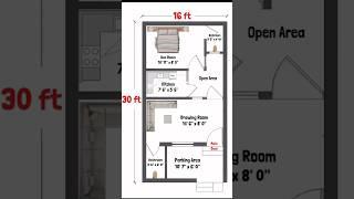16 x 30 House Plan | 16x30 House Design | 16x30 Ghar ka Naksha | East Facing House Plan