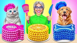 Me vs Grandma Cooking Challenge with Cat and Dog | Kitchen War by Multi DO Smile