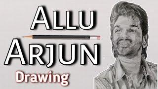 Allu Arjun Sketch Step By Step || Actor Allu Arjun Drawing || Urdha Arts