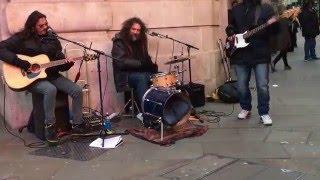 The Police, Message in a Bottle - busking in the streets of London, UK