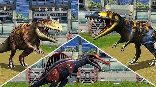 SPINOSAURUS VS ALLOSAURUS VS CARCHARODONTOSAURUS - JURASSIC TOURNAMENT || JURASSIC PARK BUILDER