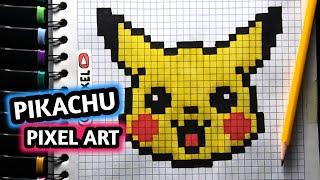 Como Dibujar A PIKACHU | PASO A PASO FACIL (pixel art) TUTORIAL | how to draw pikachu kawaii