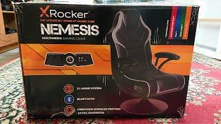 XRocker Nemesis Gaming Chair with Bluetooth and Vibrations hooked up to a Samsung TV!