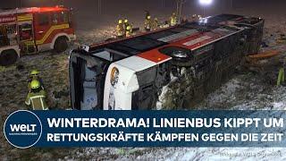 SCHNEE-DRAMA IN LUDWIGSBURG:: Linienbus kippt um – Schwangere unter Schwerverletzten!