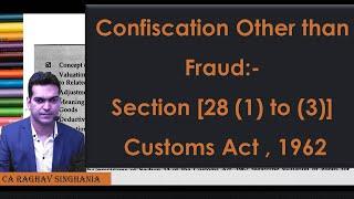 Confiscation Other than Fraud :- Section [28 (1) to (3)] of Customs Act, 1962