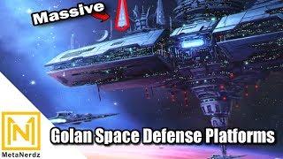 4 Types of Golan Defense Platforms - Shipyard & Planet Lockdown Device - Star Wars Legends Ships