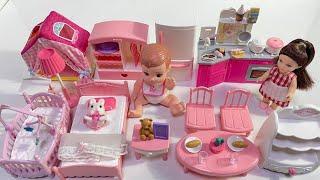 5 Minutes satisfying with unboxing hello kitty Kitchen set, bedroom set, doll l Toy unboxing