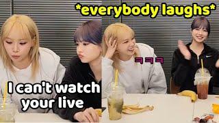 LE SSERAFIM Can't Hold Back Laughter at Fan's Funny Comment | le sserafim weverse live eng sub