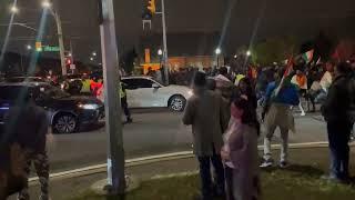 Tempers flare at protest after violence outside Hindu temple in Brampton