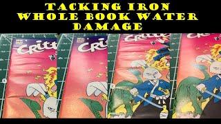 Tacking Iron a Comic Book with Whole Book Water Damage How to Smooth it out.