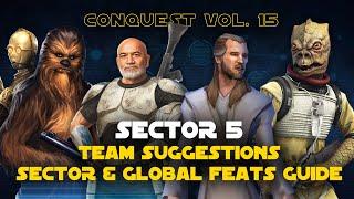 Hard Sector 5 Feats Guide | Conquest Vol. 15 SWGOH