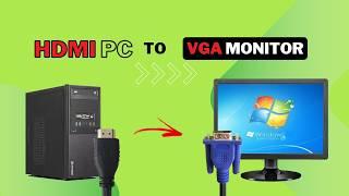 how to Connect HDMI PC and Laptop to Old Monitor by HDMI to VGA Converter audio?