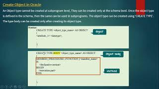 Objects and Types in PL/SQL