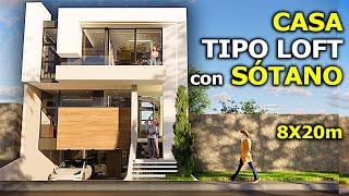 LOFT con SÓTANO en TERRENO MINIMO