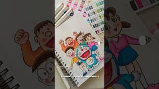 Doremon and Friends drawing  #shorts #ohuhumarkers