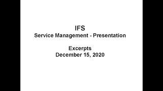 Analyst Cam: IFS Service Management presentation excerpts