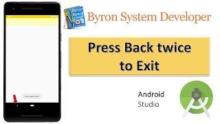 Press Back twice to Exit APP - Android Studio