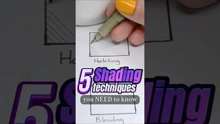 5 essential shading techniques in 30 seconds #drawing #shading #drawingtips #drawinghacks